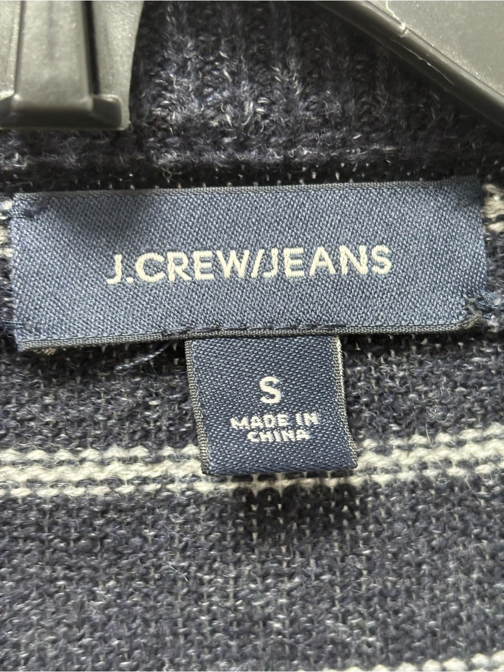 J. Crew Navy and White Striped Crewneck Sweater - Picture 2 of 4